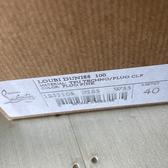 Christian Louboutin loubi duniss 100mm pink neon pvc pump peep toe sandal sz 40 - Picture 12 of 12